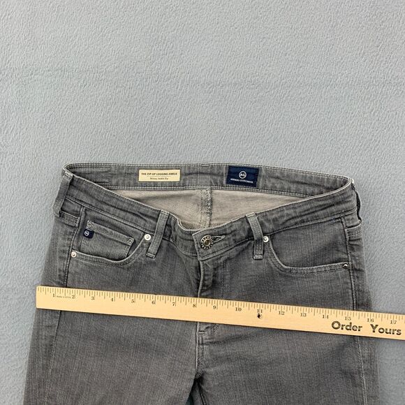 AG Adriano Goldshmied Jeans Size 27R Skinny Ankle Zip Gray Stretch 29X28 - Picture 8 of 16